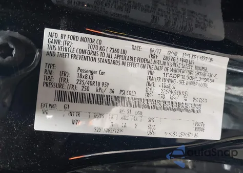 2017 Ford Focus St z USA, uszkodzony, nr VIN 1FADP3L90HL309654